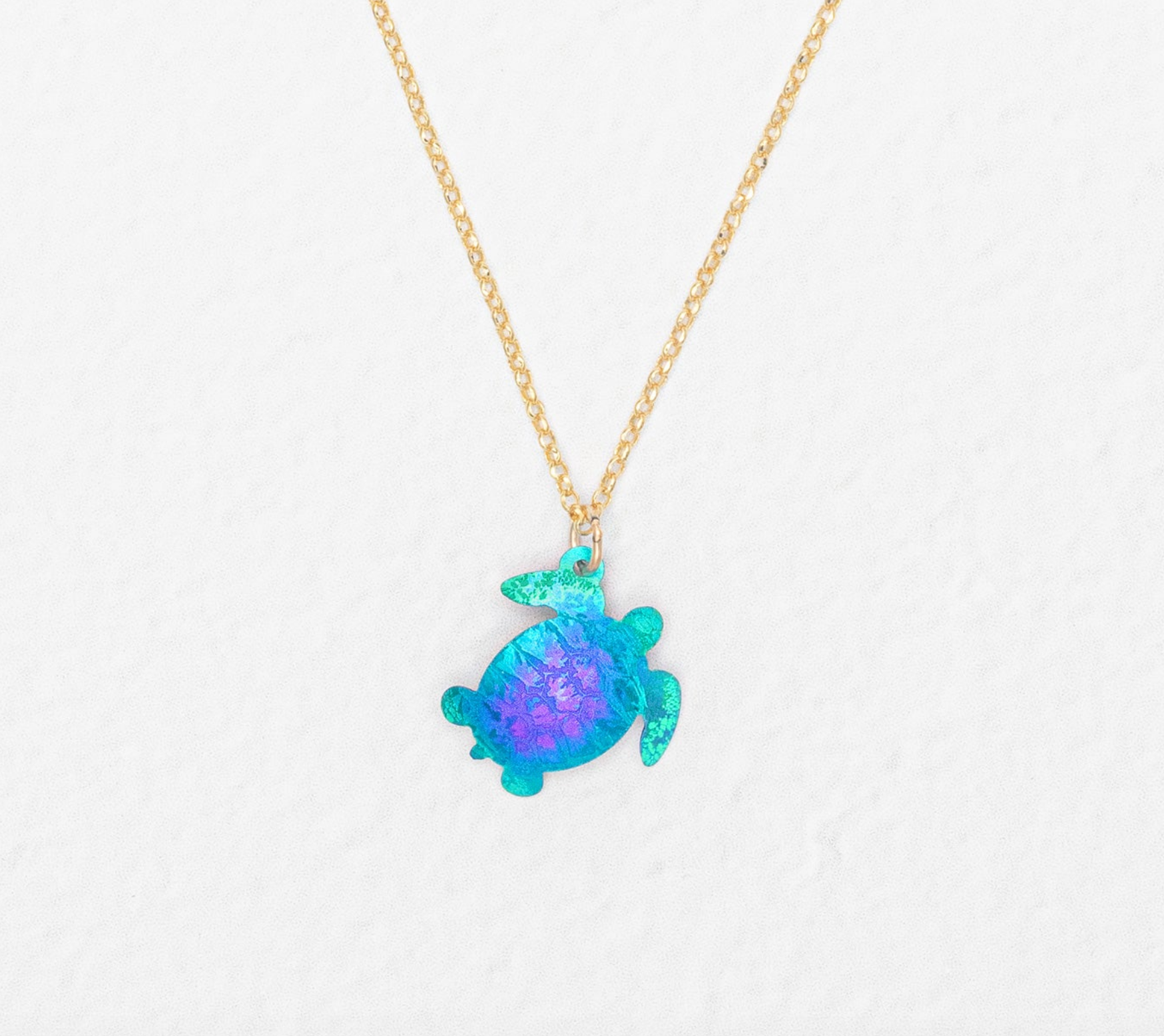 Holly Yashi Sea Turtle Necklace for Kids - Lagoon