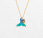 Holly Yashi Whale Tail Pendant Necklace - Teal Splash