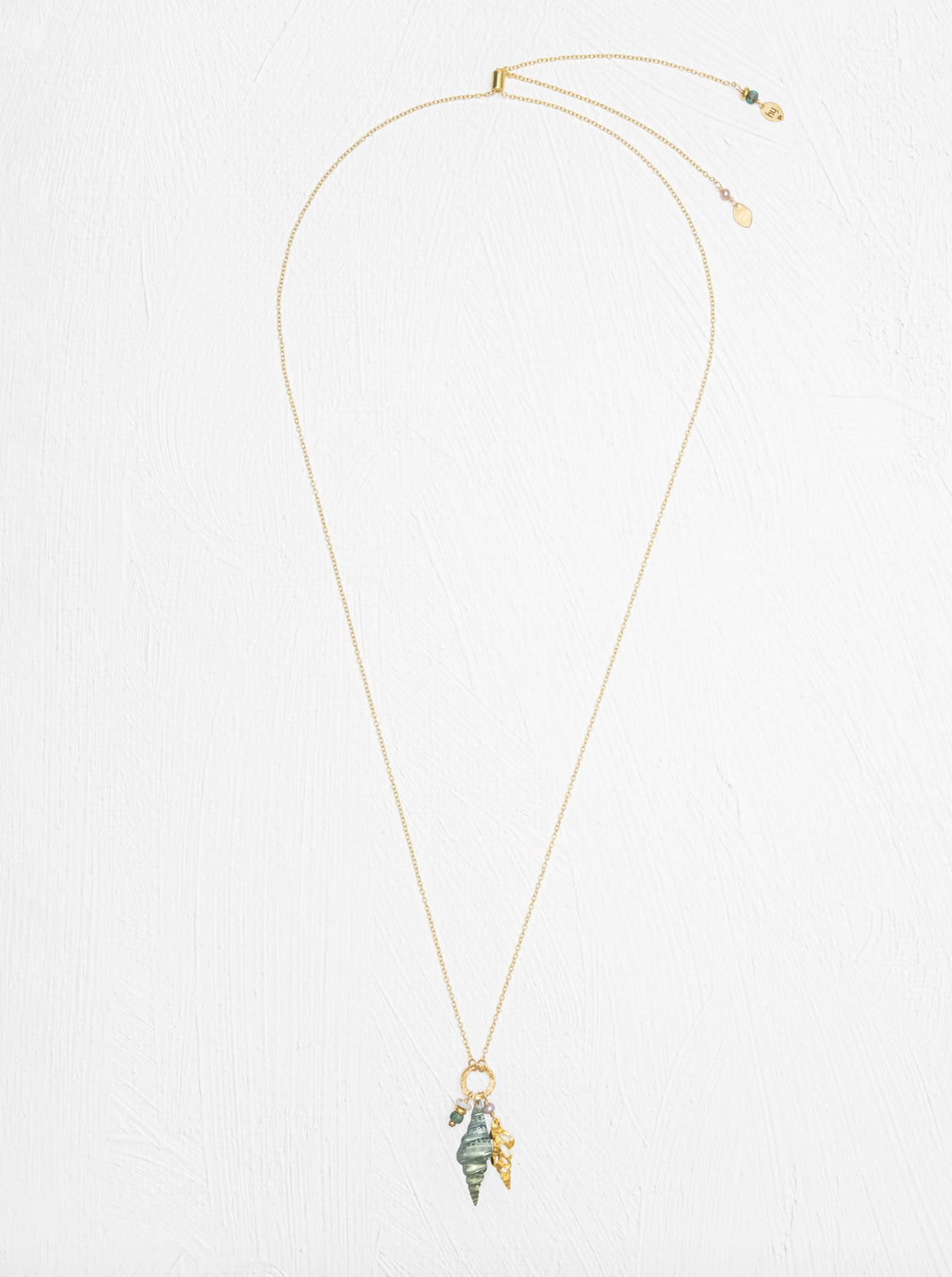 Holly Yashi Triton Pendant Necklace - Sage and Gold
