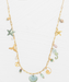Holly Yashi Sea Treasure Charm Necklace - Sage and Gold