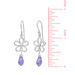 Boma Outline Daisy Earrings with Lavender Cubic Zirconia Drop