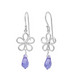 Boma Outline Daisy Earrings with Lavender Cubic Zirconia Drop