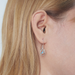 Boma Blue Enamel Bird Swirl Circle Earrings