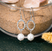 Boma Hammered Oval Earrings with Pearl Drop