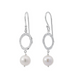 Boma Hammered Oval Earrings with Pearl Drop