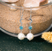 Boma Luna Pearl Drop Earrings with Blue Topaz Cubic Zirconia