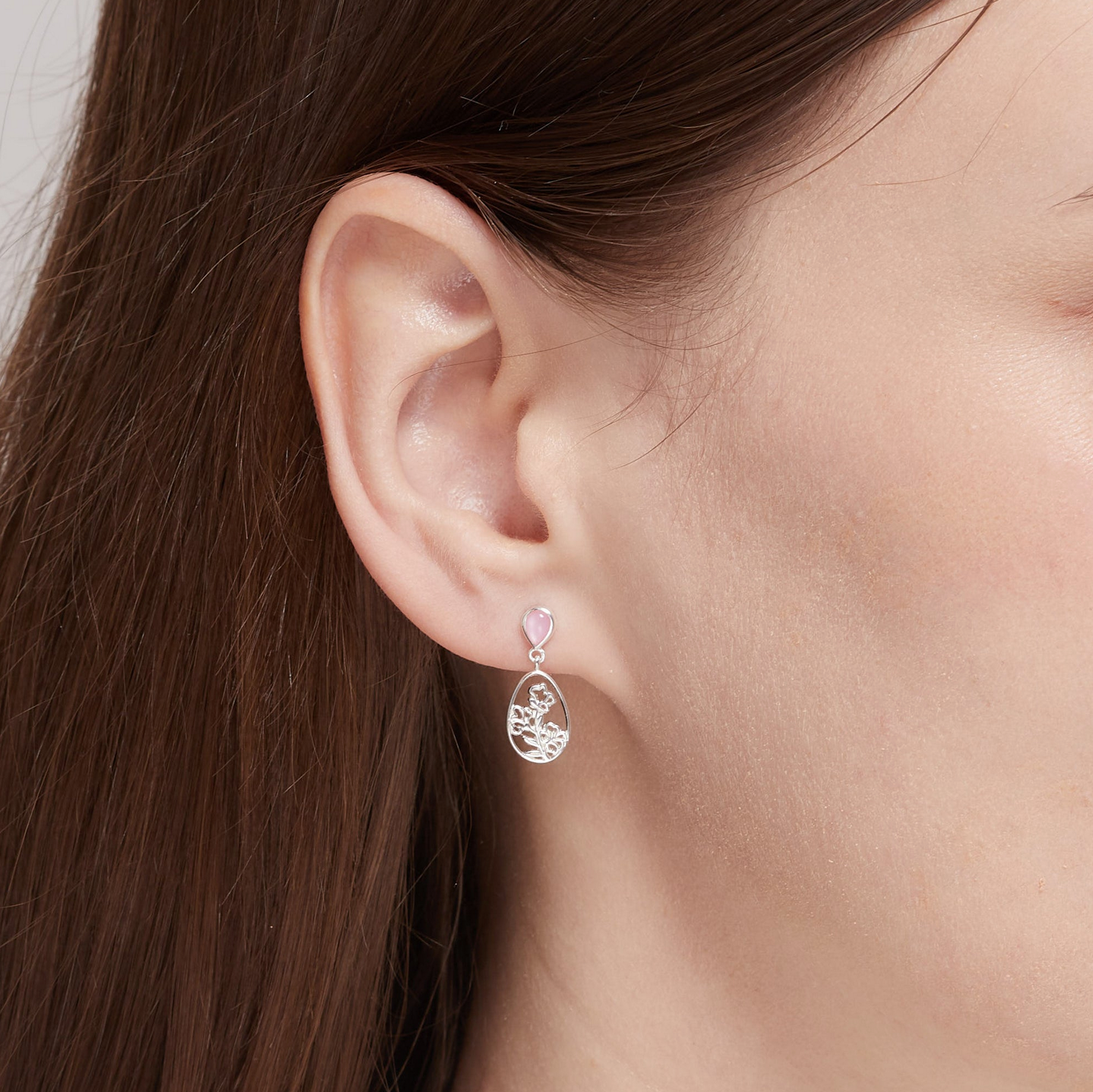 Boma Blooming Oval Earrings with Pink Shell