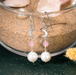 Boma Luna Pearl Drop Earrings with Rose Quartz