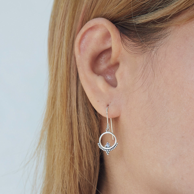 Boma Bohemian Dot Circled Earrings with Mother of Pearl