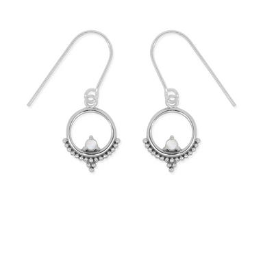 Boma Bohemian Dot Circled Earrings with Mother of Pearl