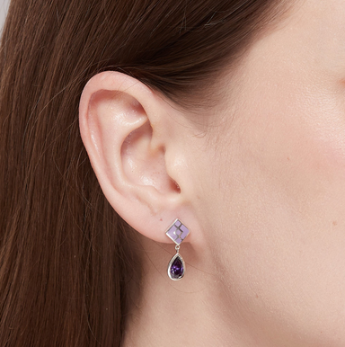 Boma Clare Geometric Teardrop - Amethyst