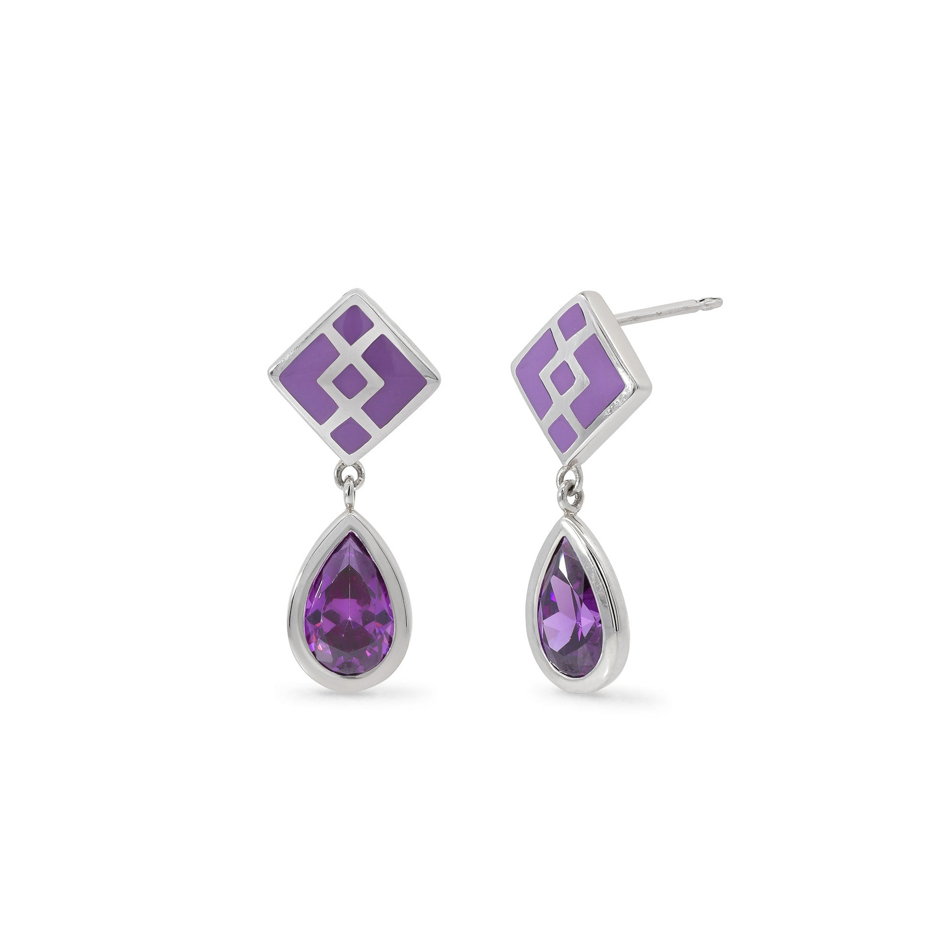 Boma Clare Geometric Teardrop - Amethyst