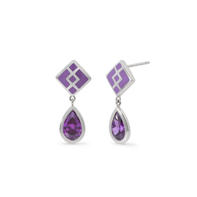 Boma Clare Geometric Teardrop - Amethyst