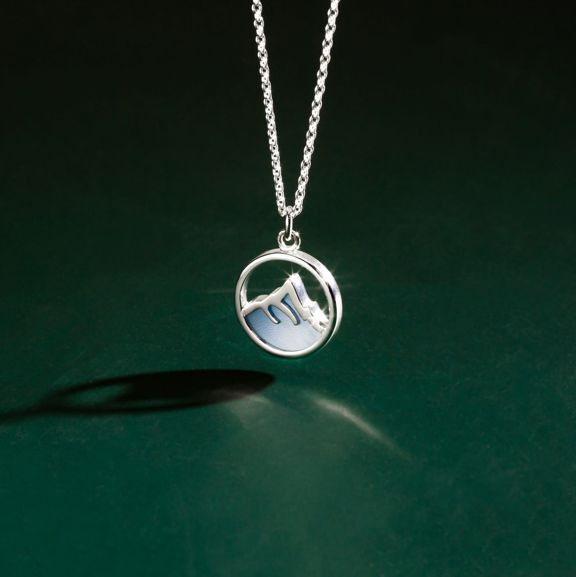 Boma Mountain Peak Necklace with Blue Mother of Pearl