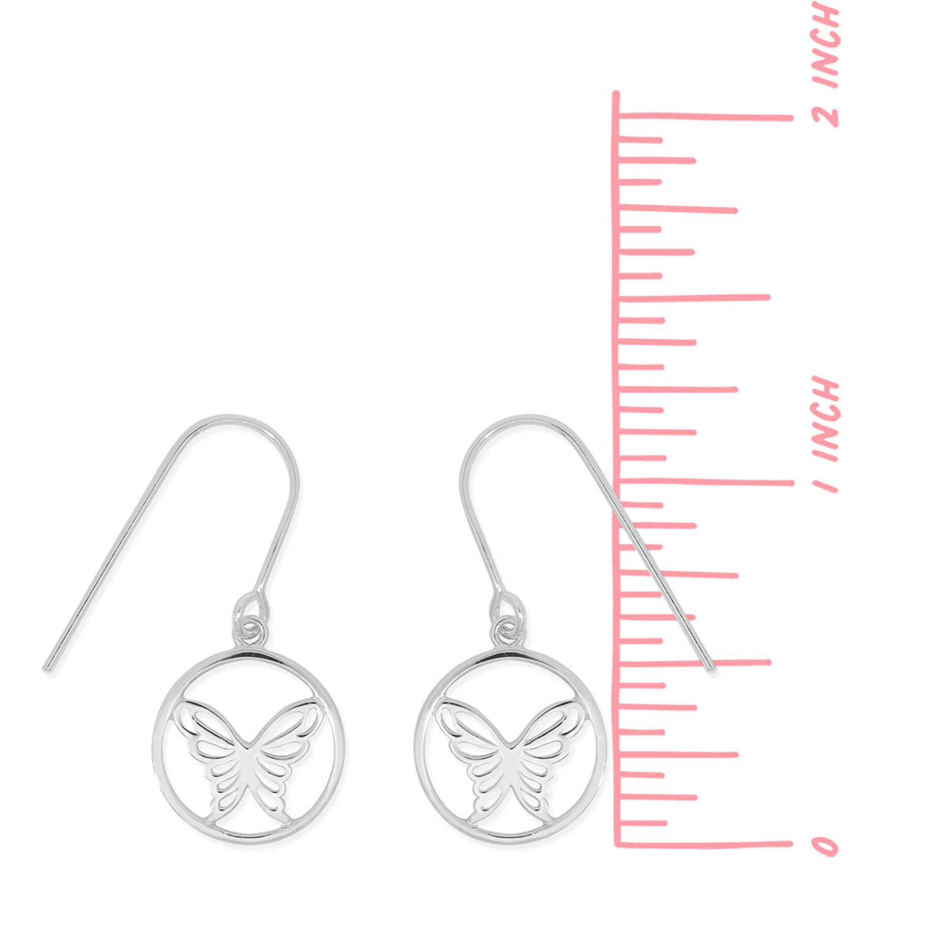 Boma Butterfly Circle Sterling Silver Earrings