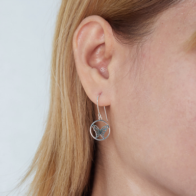 Boma Butterfly Circle Sterling Silver Earrings
