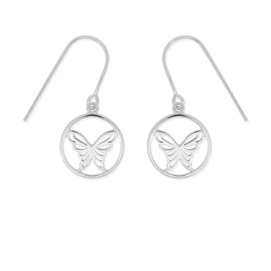 Boma Butterfly Circle Sterling Silver Earrings