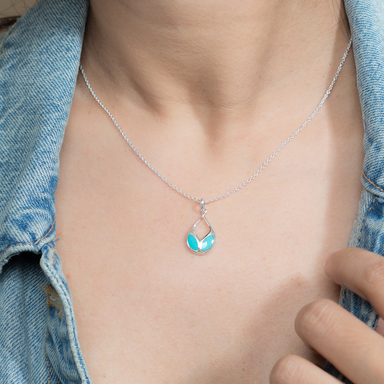 Boma Turquoise Leaf Petal Necklace
