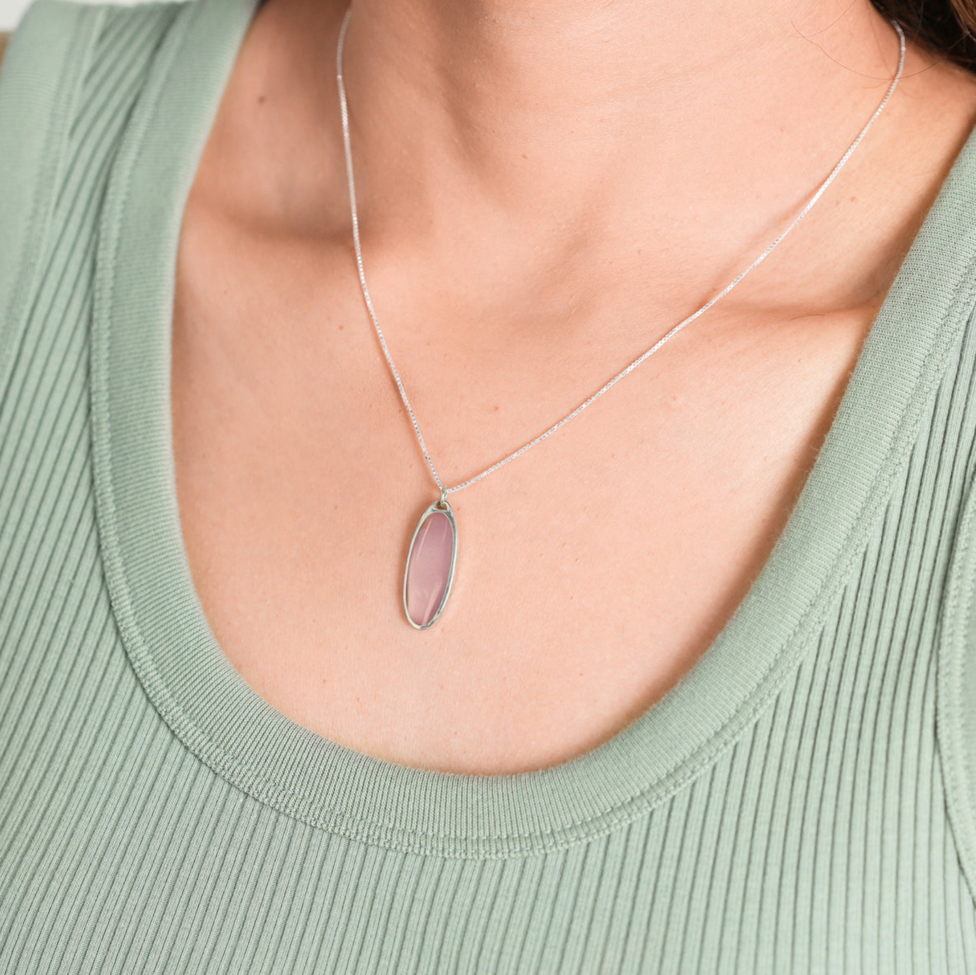 Boma Pink Shell Oval Necklace
