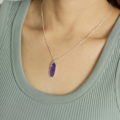 Boma Purple Turquoise Oval Necklace