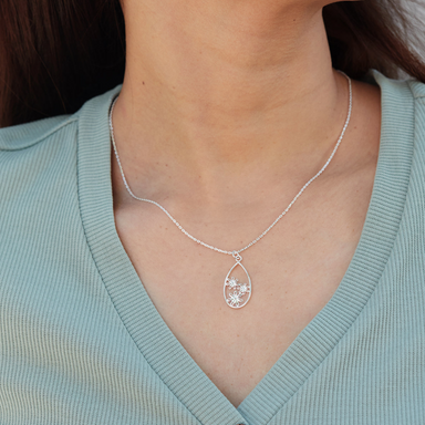Boma Floral Oval Sterling Silver Necklace
