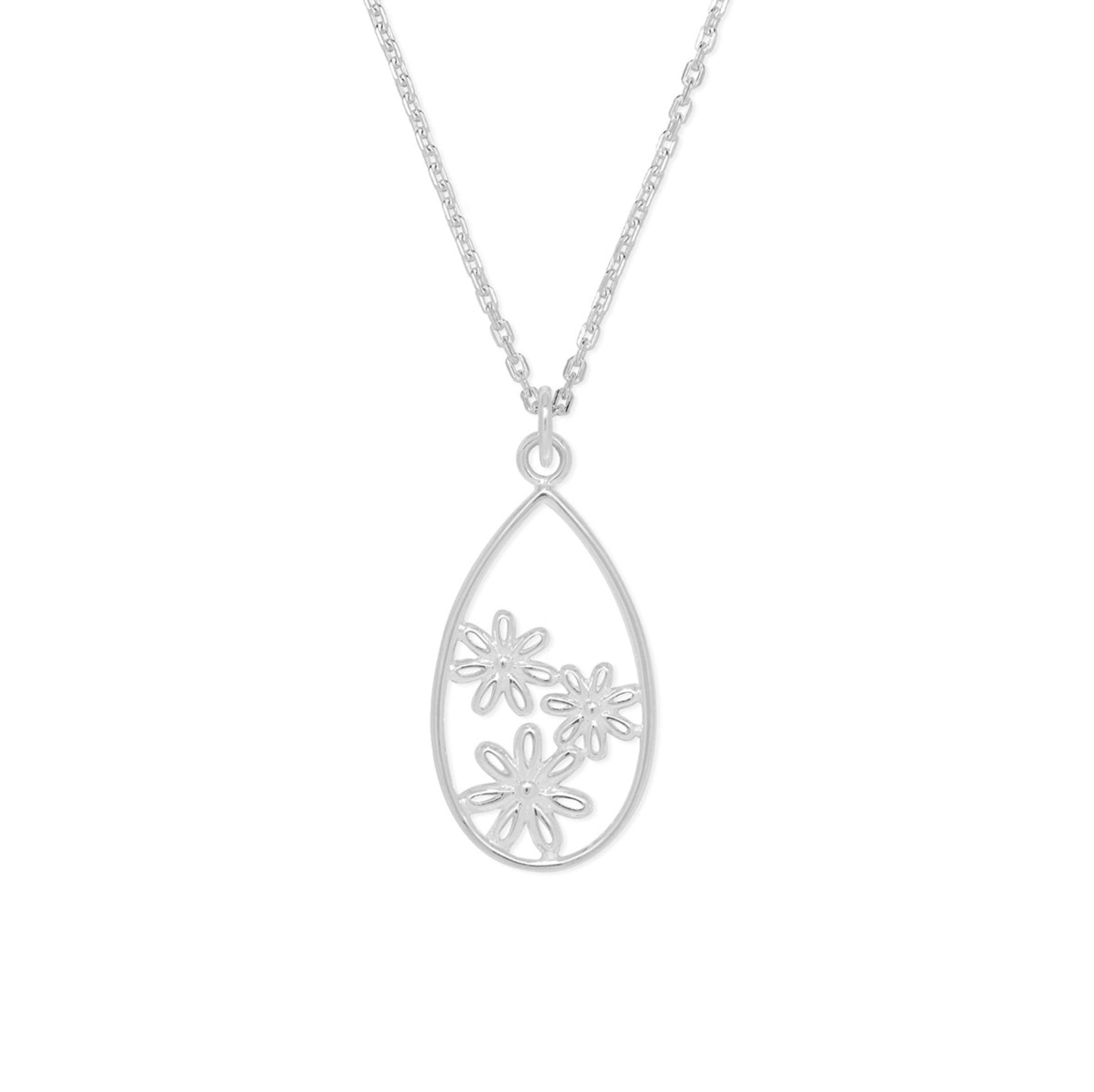 Boma Floral Oval Sterling Silver Necklace