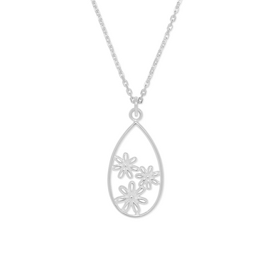 Boma Floral Oval Sterling Silver Necklace