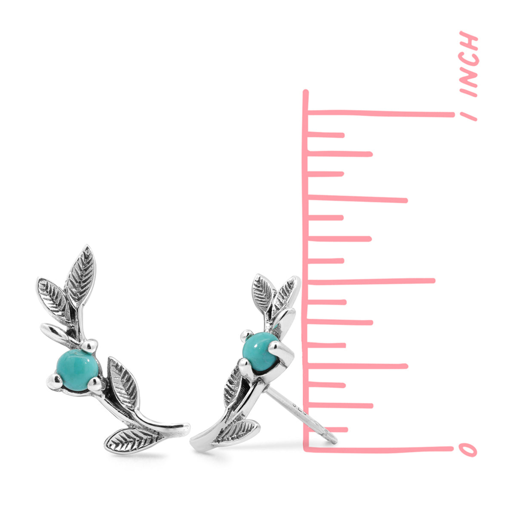 Boma Nature Leaf Stud Earrings - Turquoise
