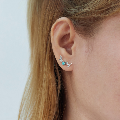 Boma Nature Leaf Stud Earrings - Turquoise