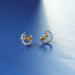 Boma Golden Rabbit on Silver Moon Post Earrings