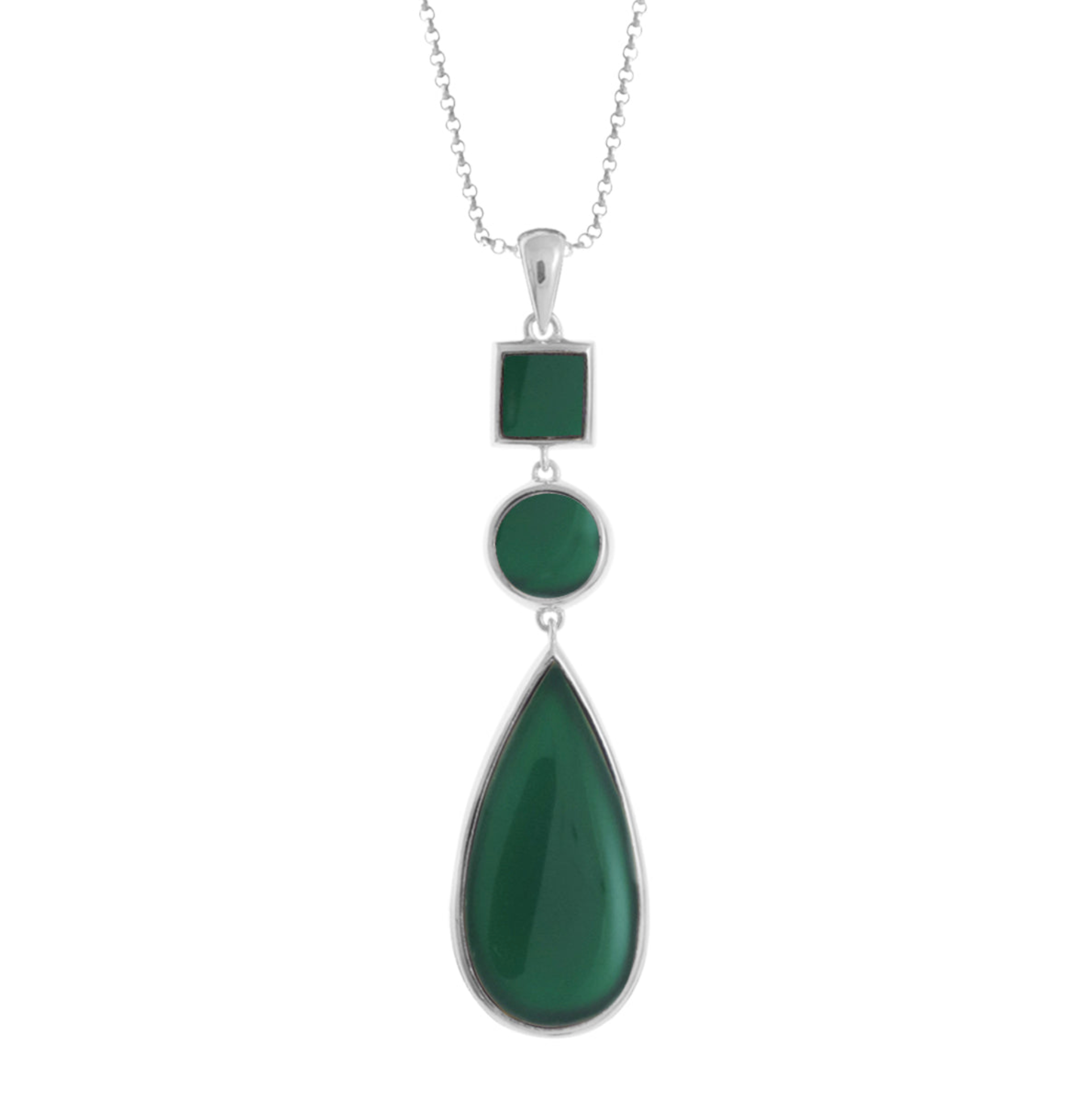 Boma Drop Down Pendant Necklace - Green Agate