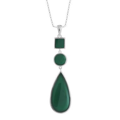 Boma Drop Down Pendant Necklace - Green Agate