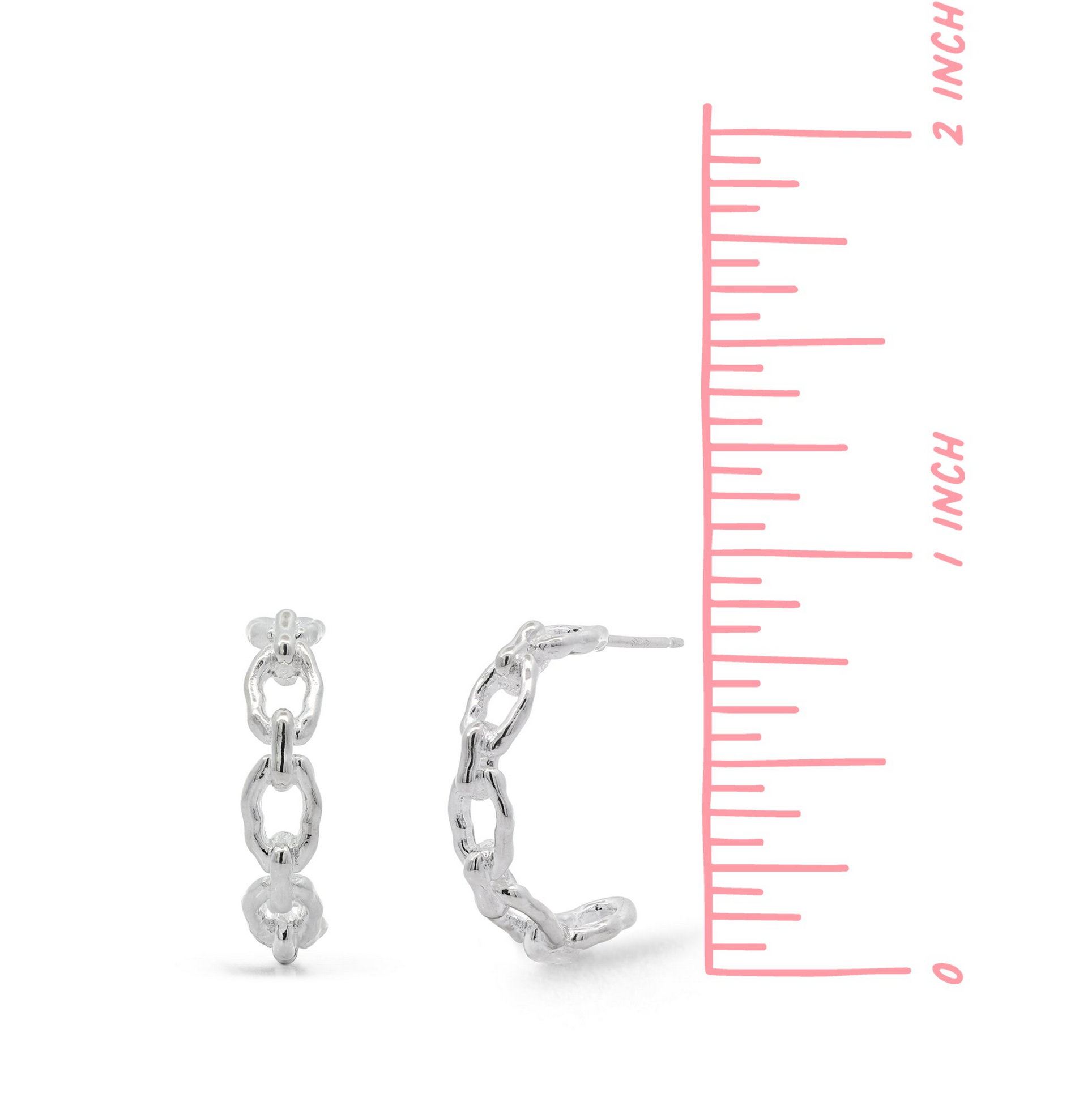Boma Sterling Silver Organic Chain Hoop Earrings