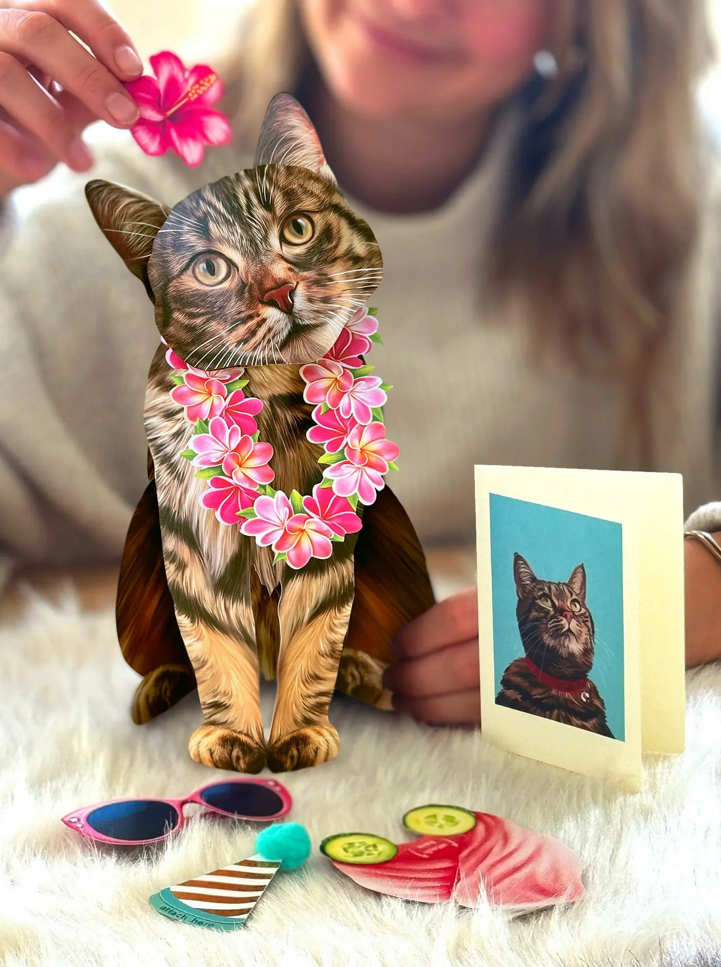 FRCC Brown Tabby Cat Pop-Up Card