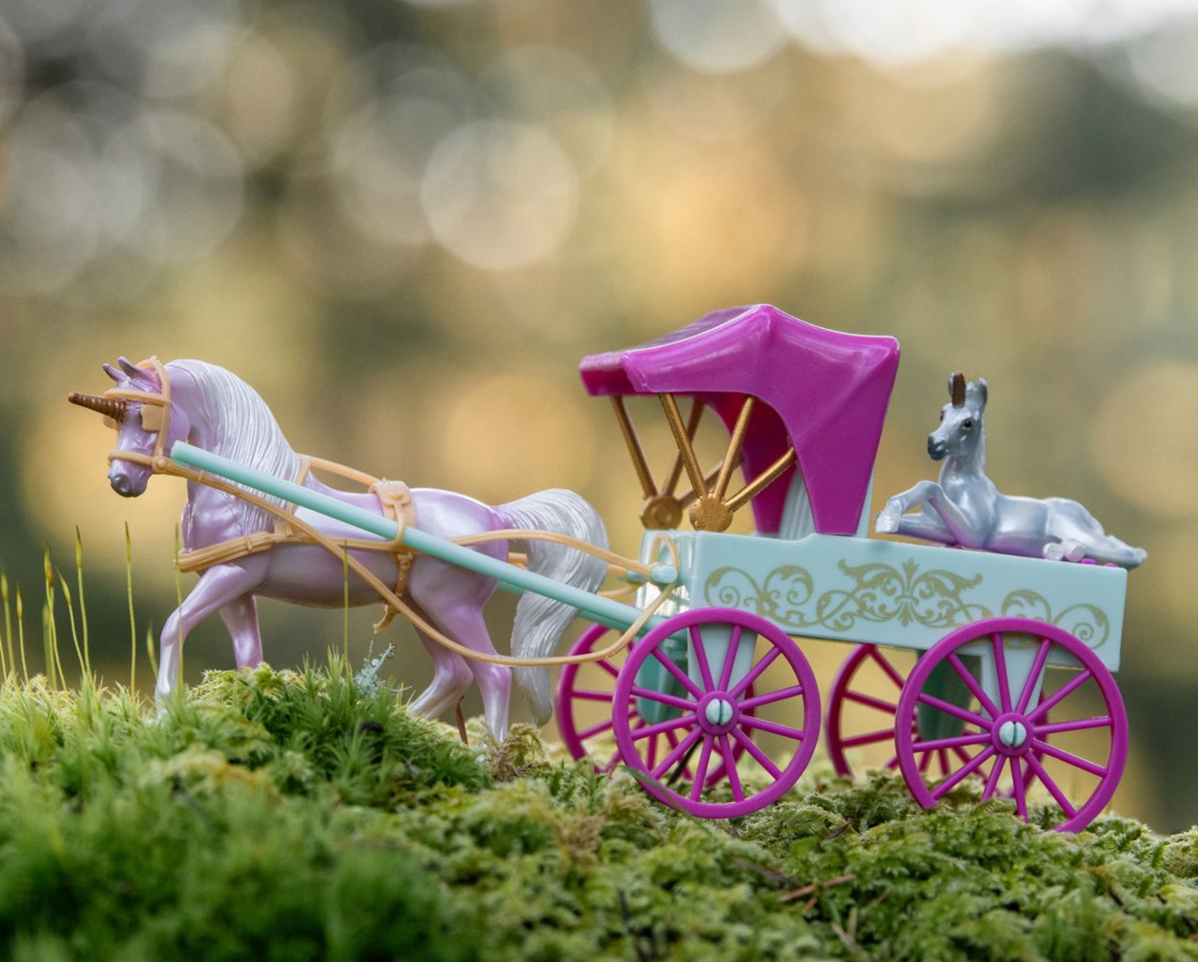 BRYR Unicorn Magic Carriage & Foal Playset