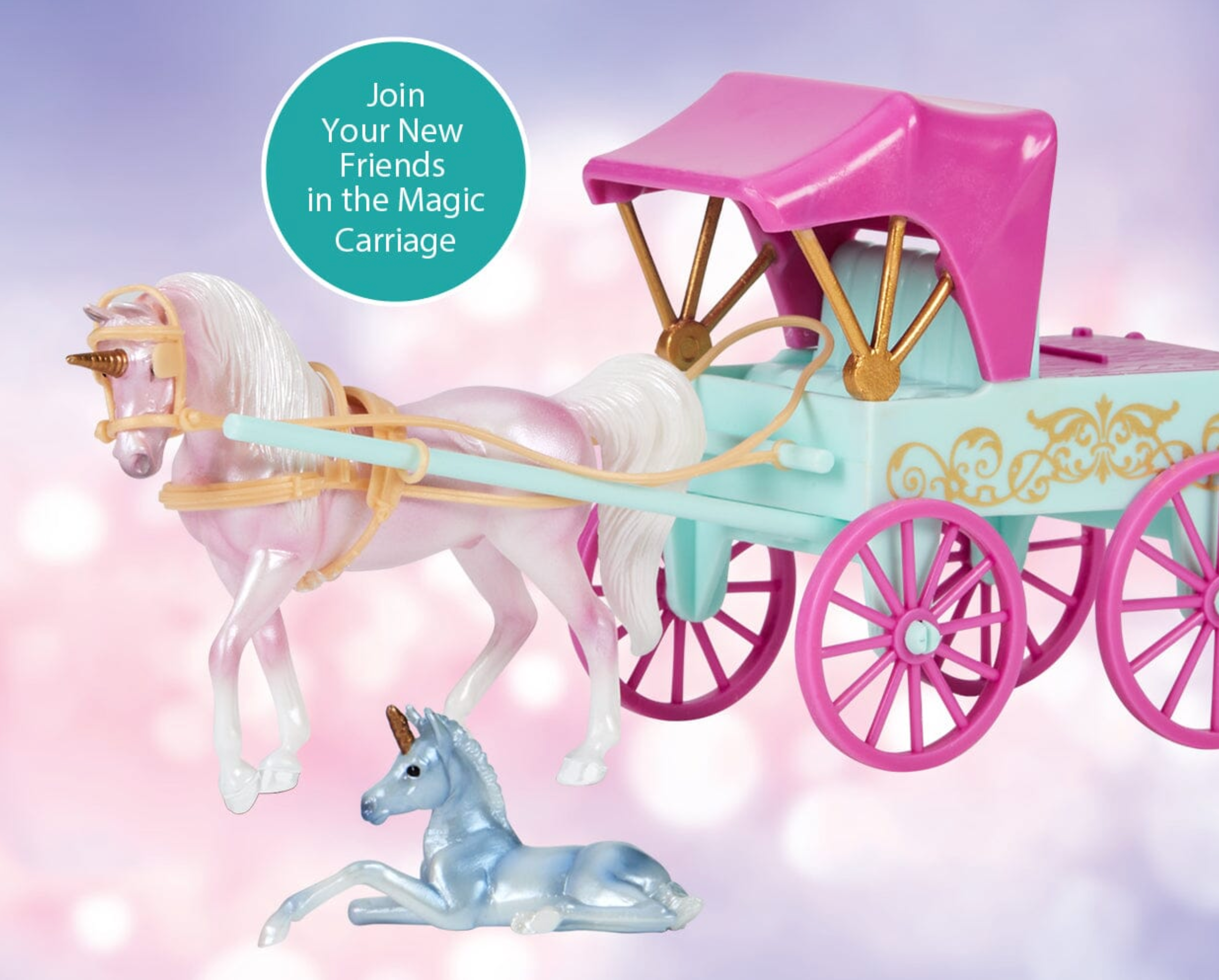 BRYR Unicorn Magic Carriage & Foal Playset