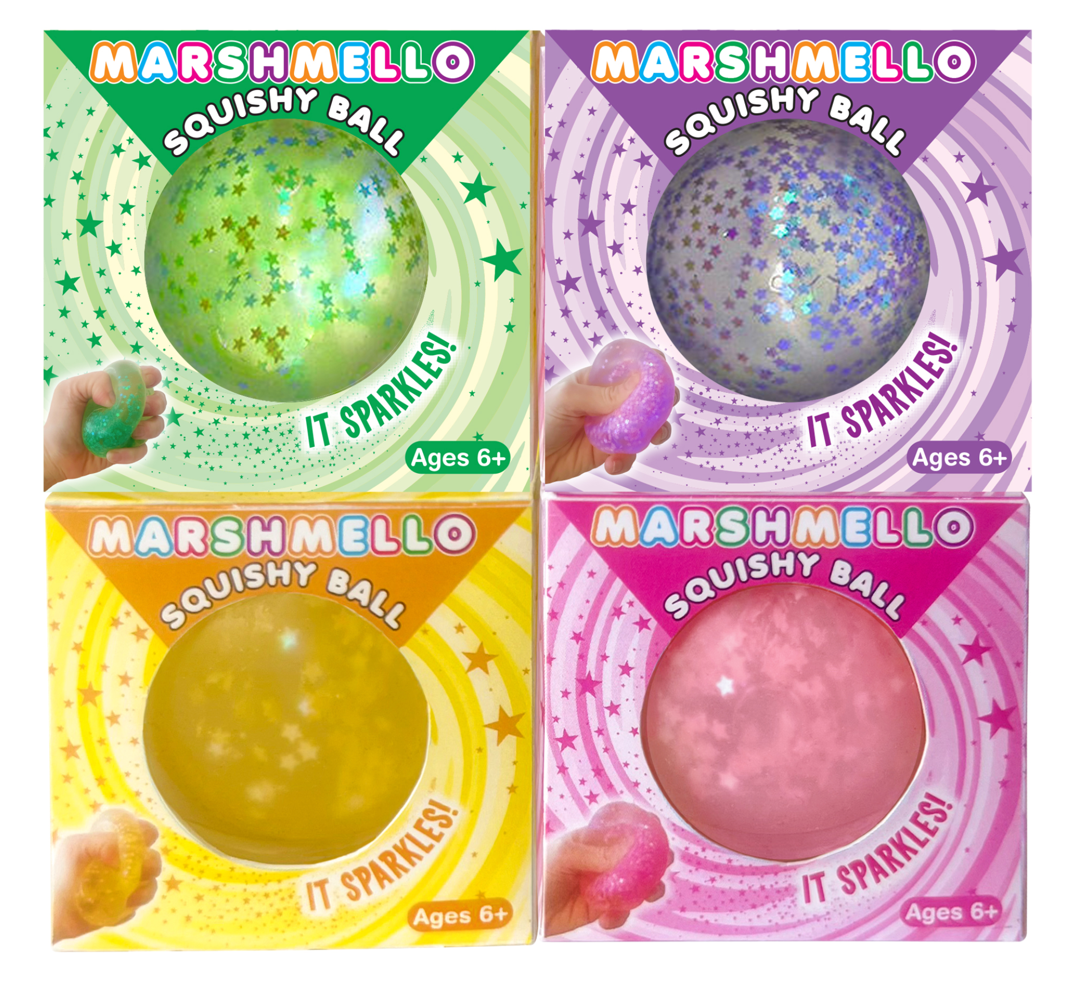 ZRBTZ Marshmello Sparkle Squishy Ball (Single) - Random Color