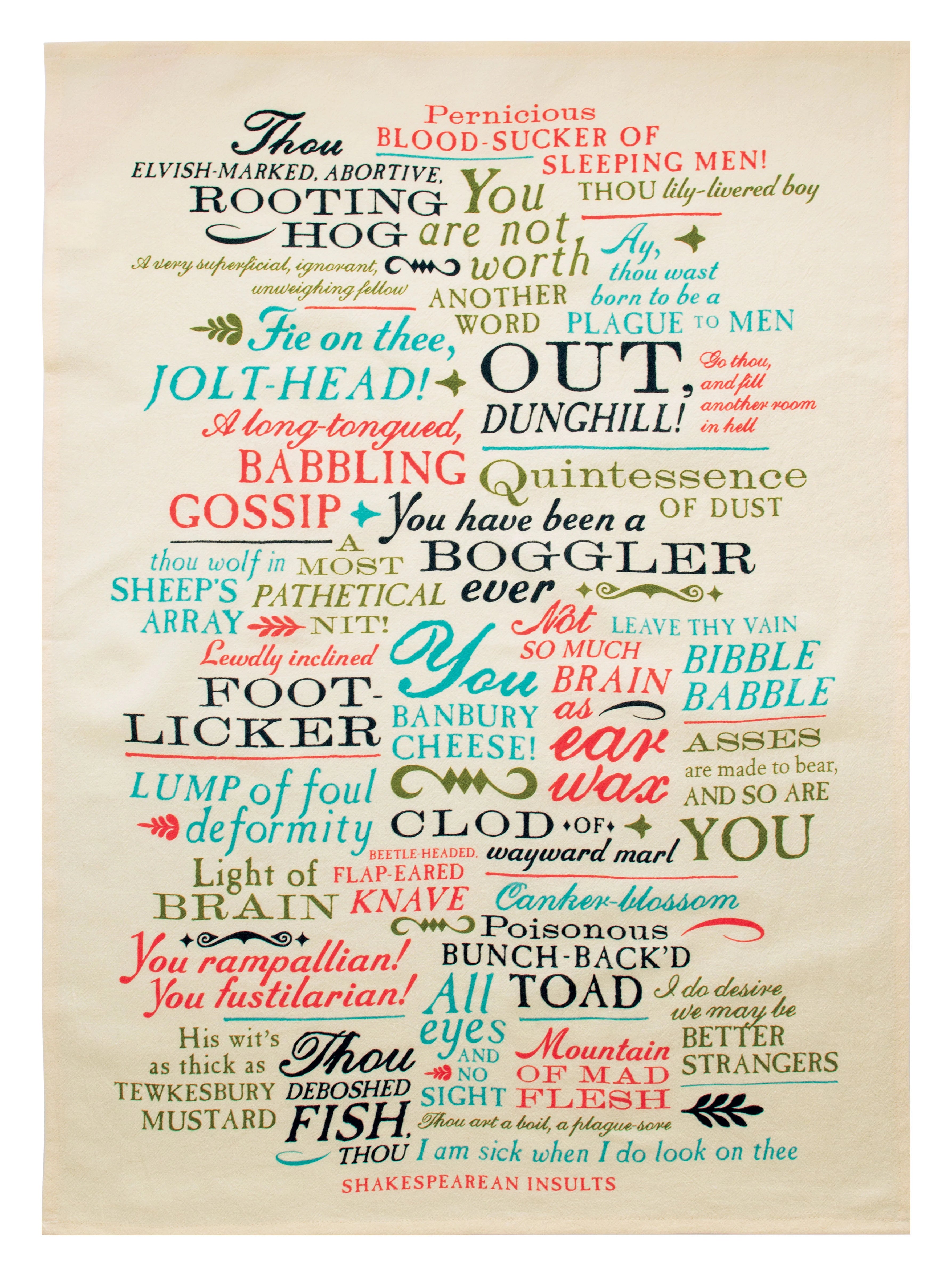 Shakespearean Insults Dish Towel