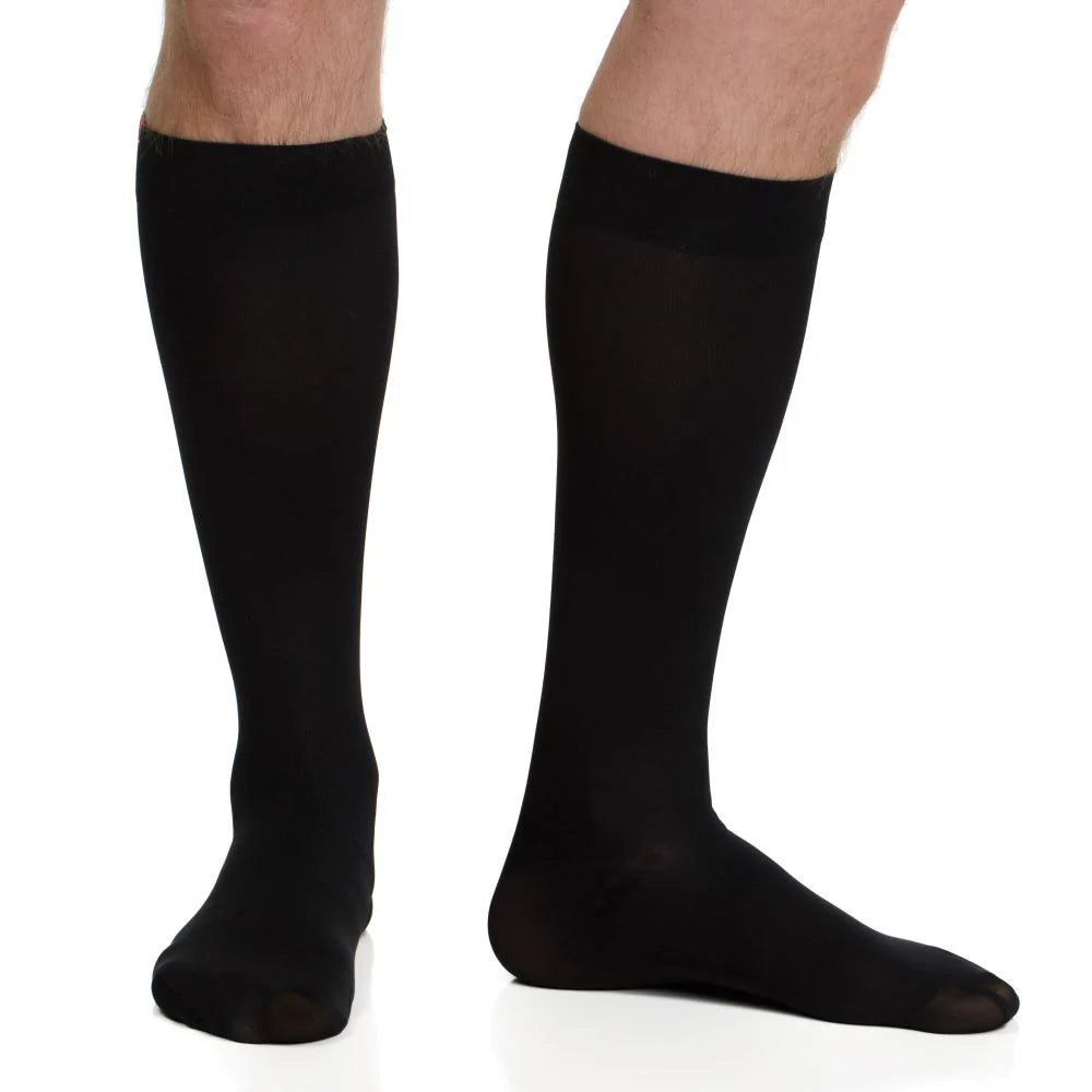 VIM & VIGR Solid Black Cotton Compression Socks - 15-20 mmHg