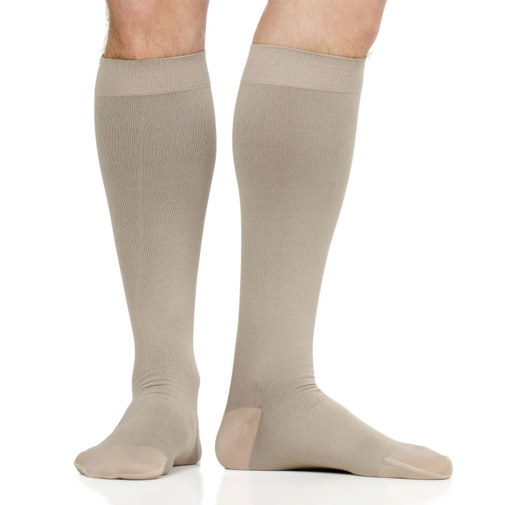 VIM & VIGR Cashew Solid Moisture-Wick Nylon Compression Socks - 15-20 mmHg