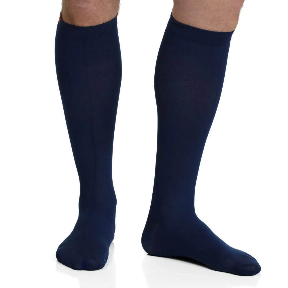 VIM & VIGR Navy Solid Moisture-Wick Nylon Compression Socks - 15-20 mmHg