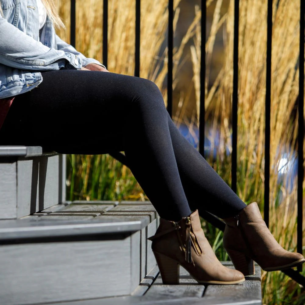 VIM & VIGR Black Nylon Solid Compression Tights - 15-20 mmHg