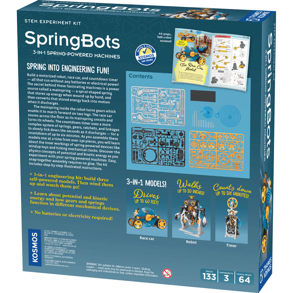 Thames & Kosmos Spring Bots - 3 in 1 Spring Powered Machines    