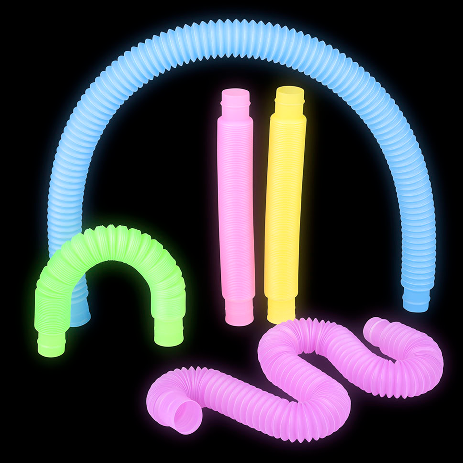 Glow In The Dark Pop Fidget Tube (Single) - Random Color
