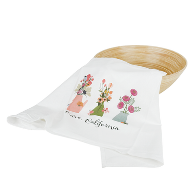 Chico, California Floral Bouquets Kitchen Towel