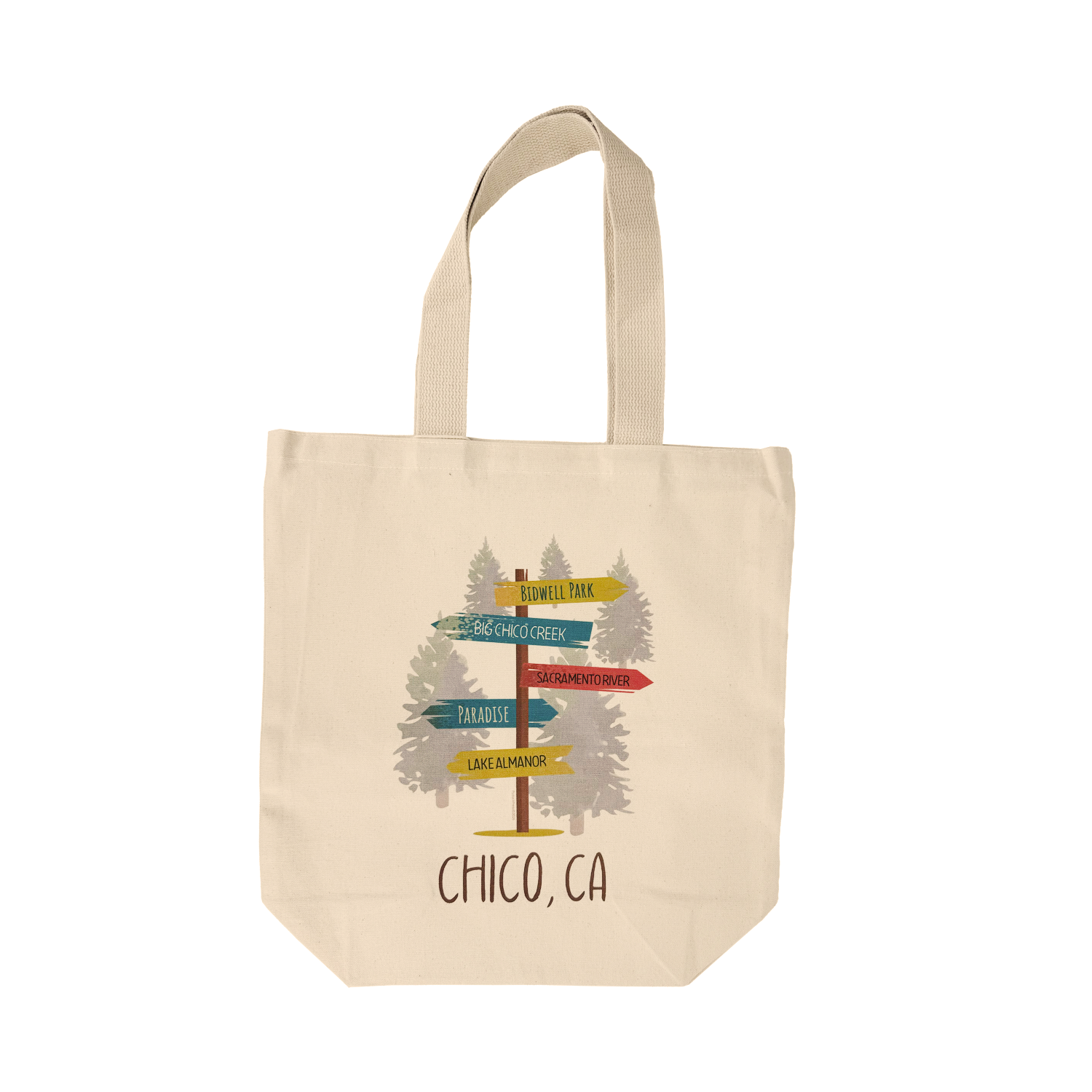 Chico, CA Signpost Tote Bag