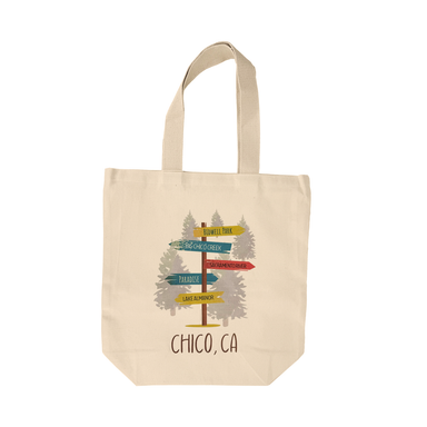Chico, CA Signpost Tote Bag