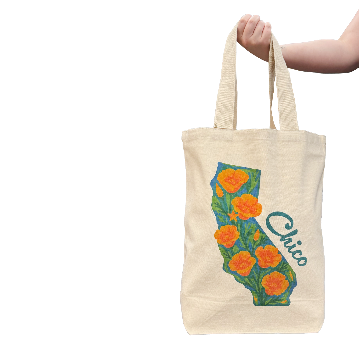 Chico, California Poppies in California Tote Bag