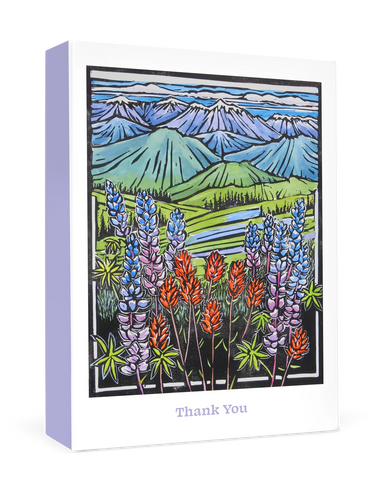 Molly Hashimoto: Paintbrush and Lupine Boxed Thank You Notes
