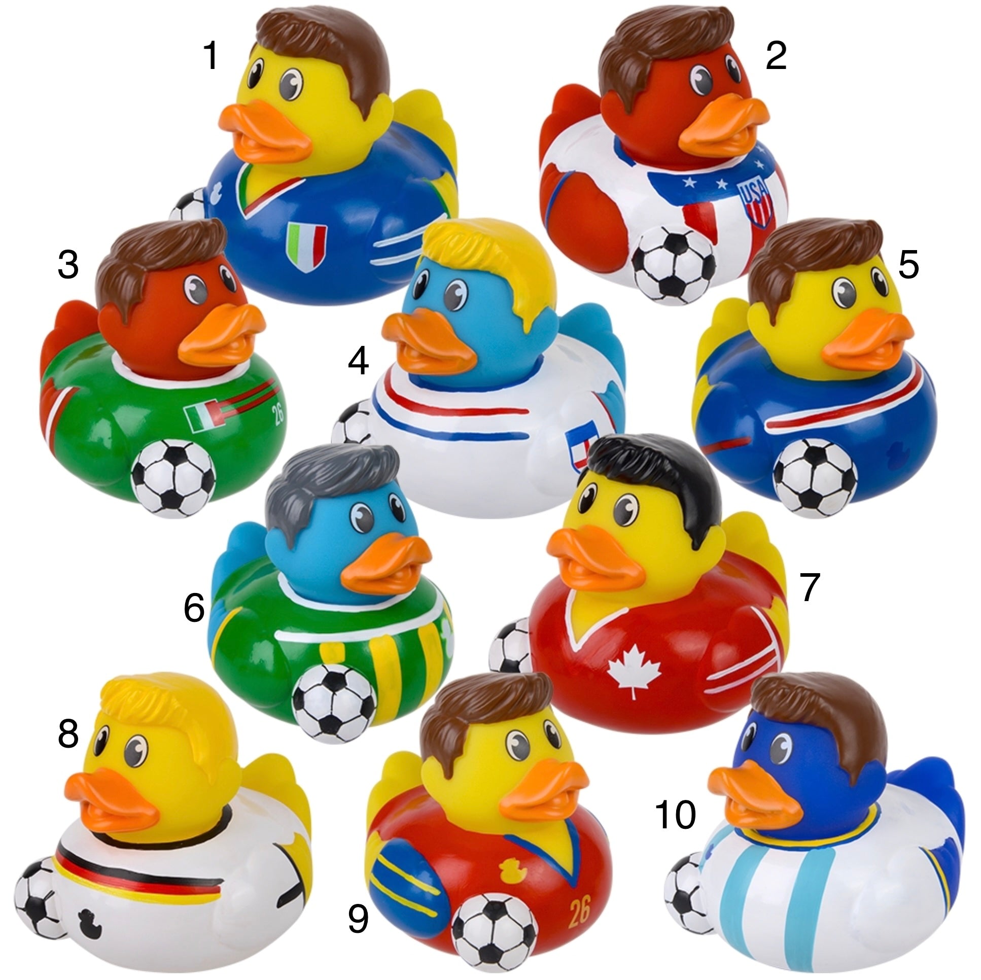 World Cup Soccer Team 3" Rubber Duckies (Single) - Random Team
